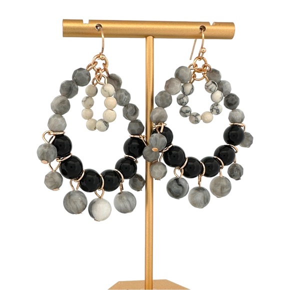 🌸3/$15🌸 Beaded Multi-Loop Chandelier Drop Earrings - Picture 2 of 3